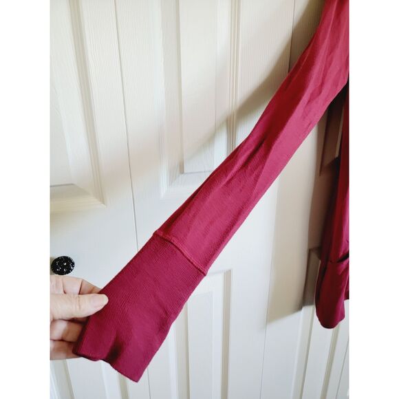 Athleta SP Open Slub Cardigan Women's Maroon Long Sleeve Oversize Soft - Picture 5 of 8